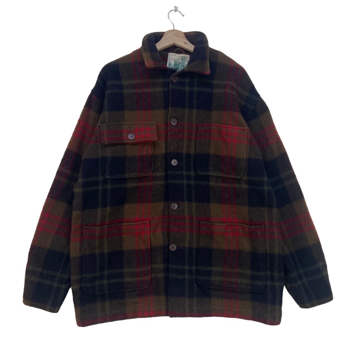 Golden Bear × Vintage Vintage Golden Bear Made in USA Checkered Plaid Wool Jacket Size US M / EU 48-50 / 2 - 1 Thumbnail