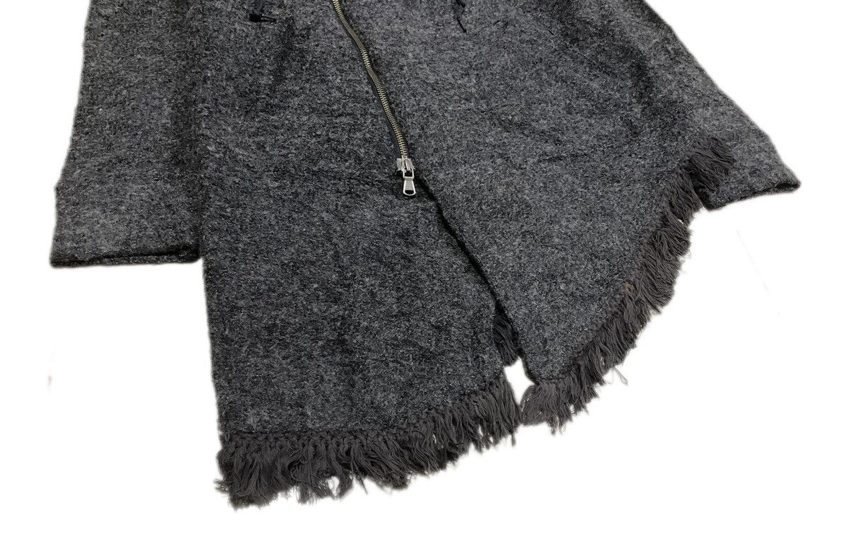 If Six Was Nine × Japanese Brand × Tornado Mart 🔥Sick Y2K Archived Tornado Mart Frayed Asymmetric Wool Coat Size US M / EU 48-50 / 2 - 9 Thumbnail