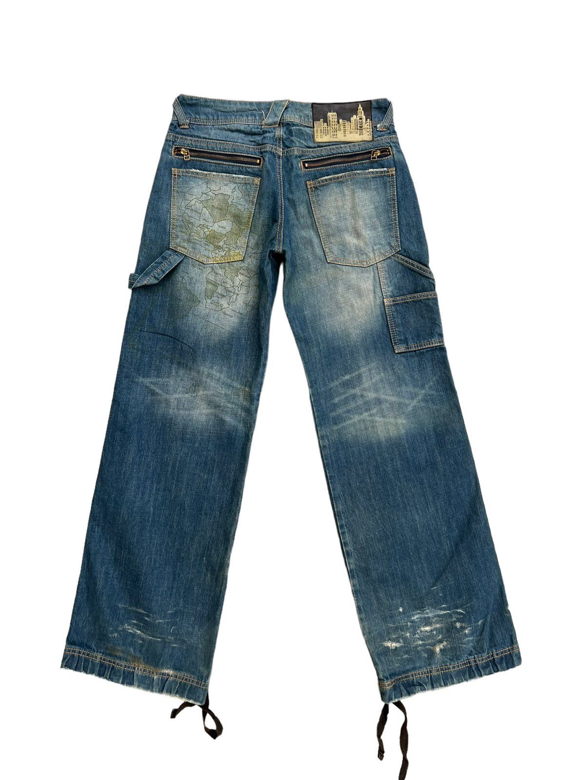 Vintage Vintage LB-03 Japan Dirty Muddy Denim Wide Leg Jeans Size US 30 / EU 46 - 2 Thumbnail