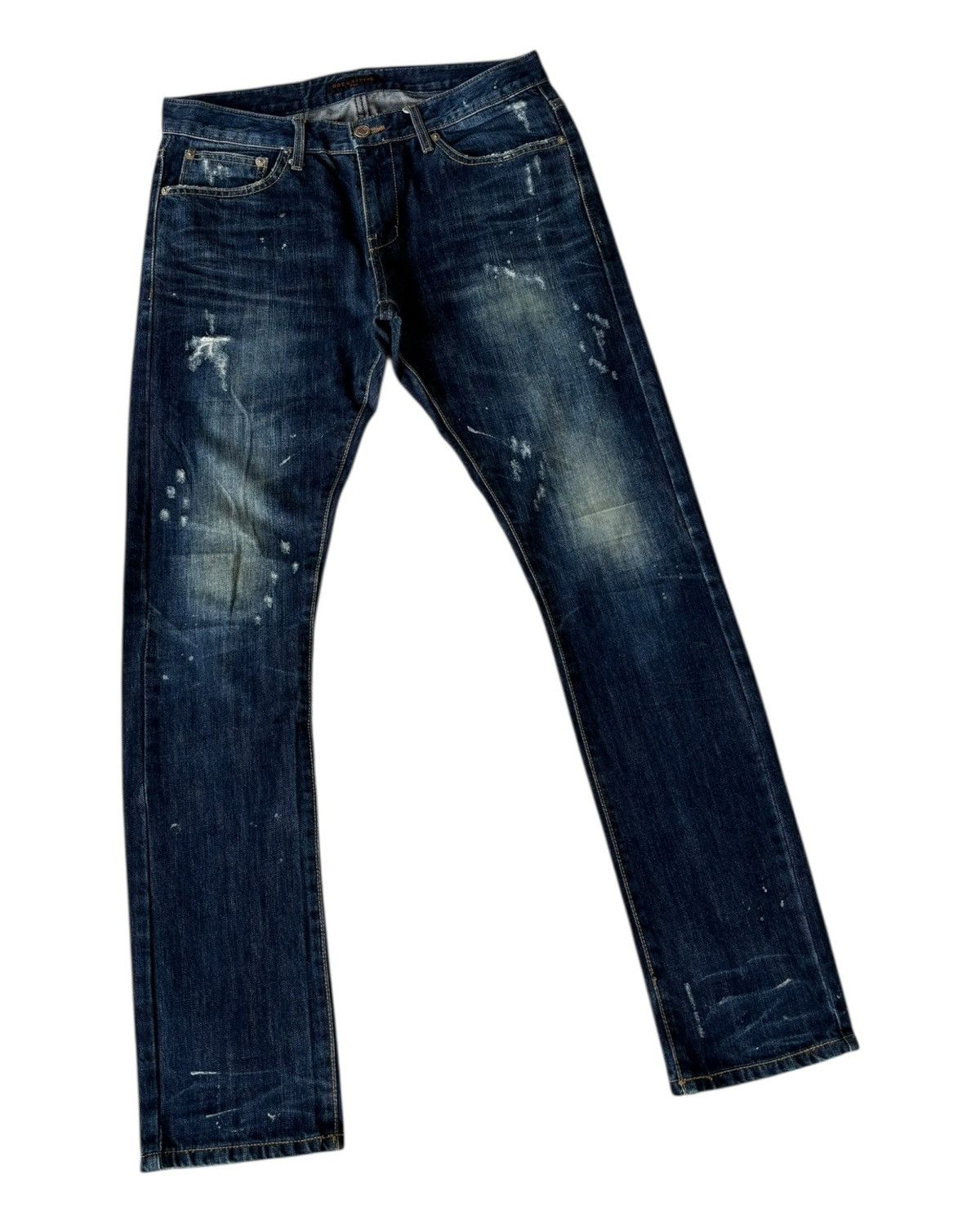Hysteric Glamour × Japanese Brand Vintage Premium Denim Dot & Stripe Paul Distressed Slim Jean Size US 33 - 7 Thumbnail