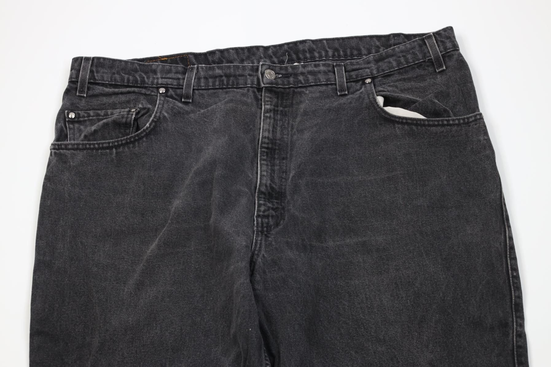 Levi's Vintage 90s Levis Loose Fit Baggy Wide Leg Denim Jeans Black Size US 44 / EU 60 - 2 Thumbnail