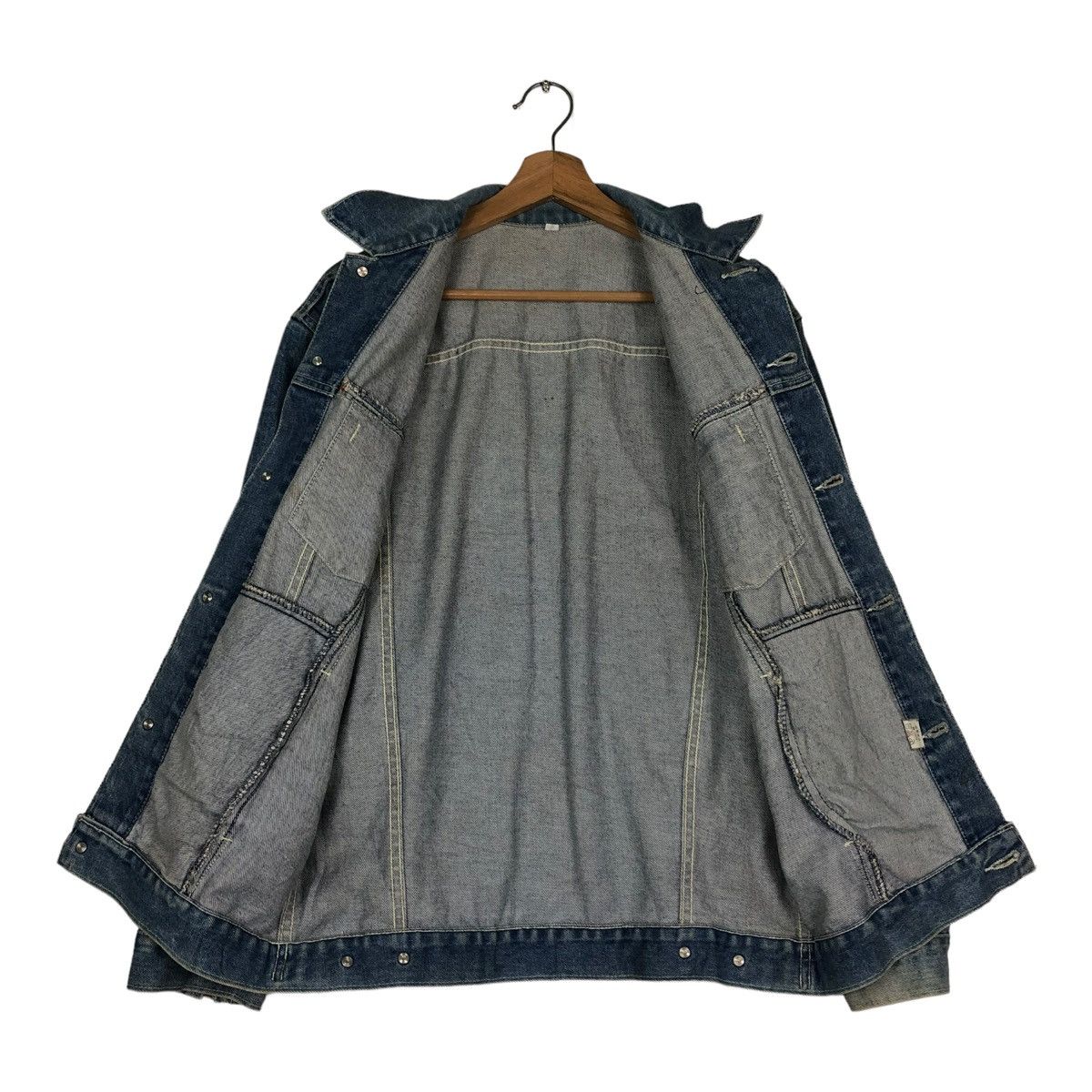 Japanese Brand 🔥VINTAGE BIKER TRUCKER DENIM JACKET M CLUB JAPAN MADE Size US S / EU 44-46 / 1 - 13 Thumbnail