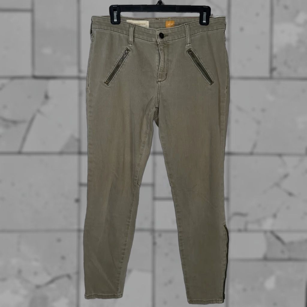Vintage Pilcro And The Letter Press Serif Ankle Zip Pants Womens Size 30 x 26 Chino Brownish Green Ankle Zip Size 30" / US 8 / IT 44 - 1 Thumbnail