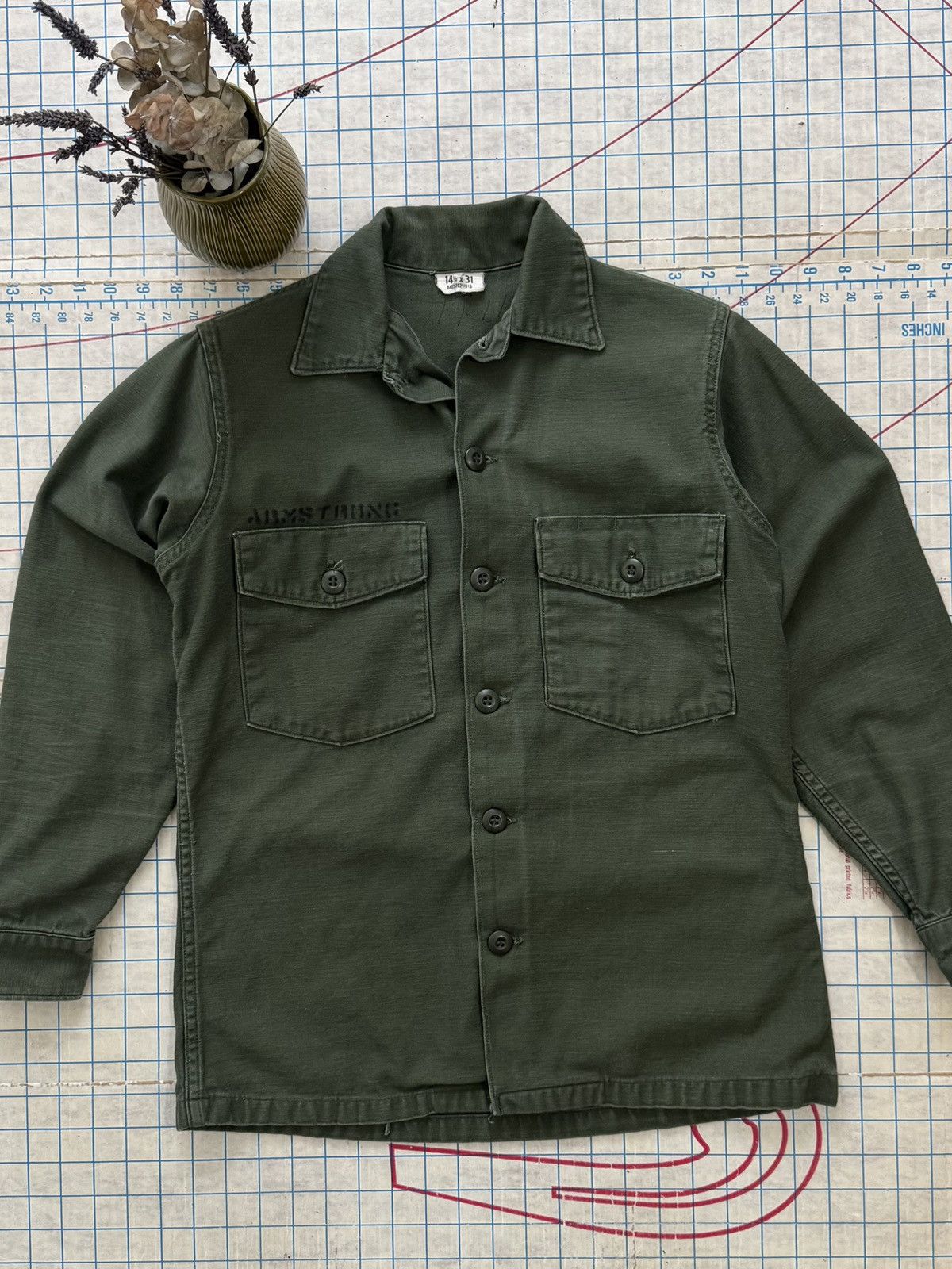 Other × Vintage Vintage OG 107 Fatigue Shirt Fits Mens Small Dark Green Size US S / EU 44-46 / 1 - 3 Thumbnail