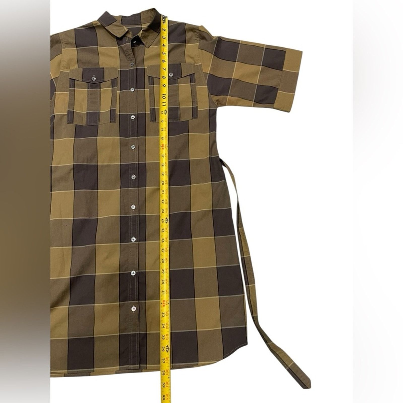 Burberry Burberry Brit Plaid Botton Down Short Sleeve PDress Sz:8 Size M / US 6-8 / IT 42-44 - 10 Thumbnail