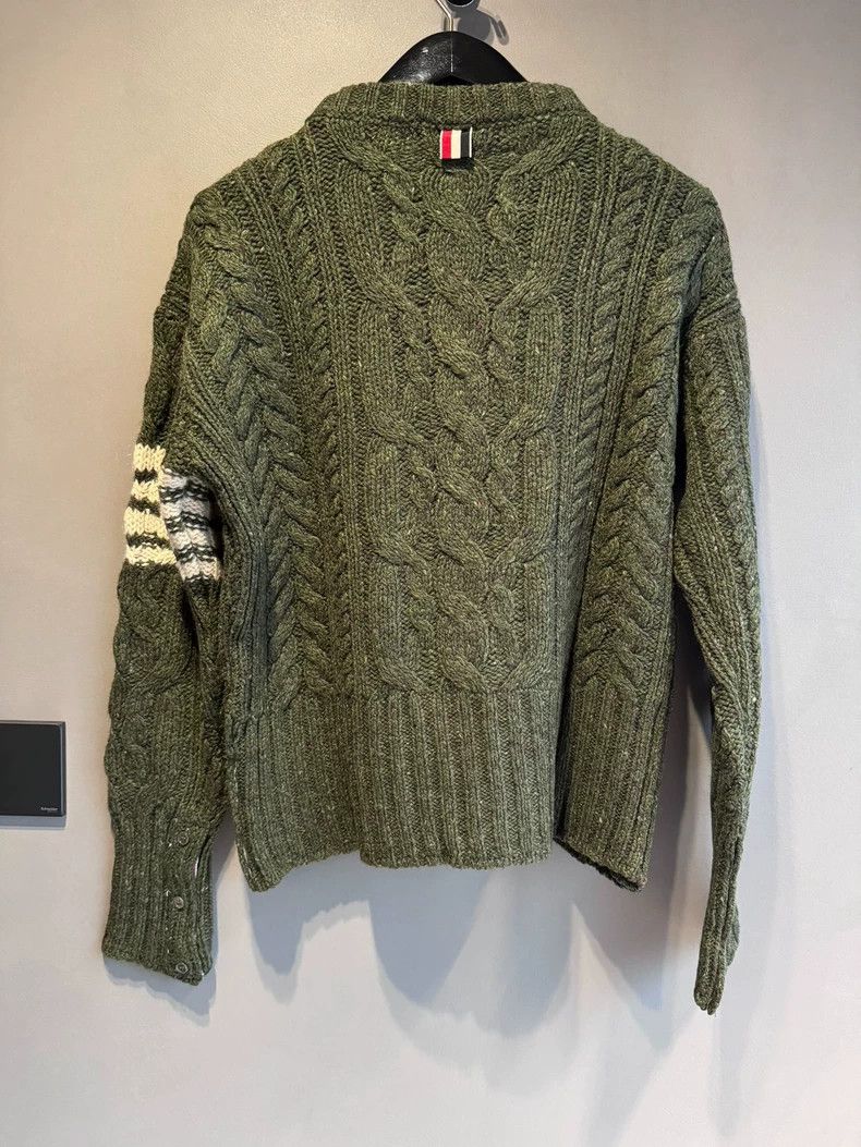 Thom Browne THOM BROWNE Dark green four-bar sweater 2502-Nextarrow Size US S / EU 44-46 / 1 - 2 Thumbnail