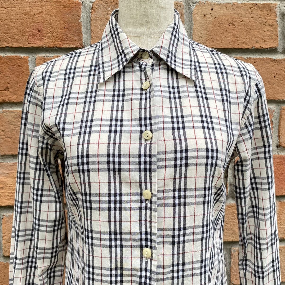 Burberry Burberry White Soft Novacheck Shirt Size S / US 4 / IT 40 - 3 Thumbnail