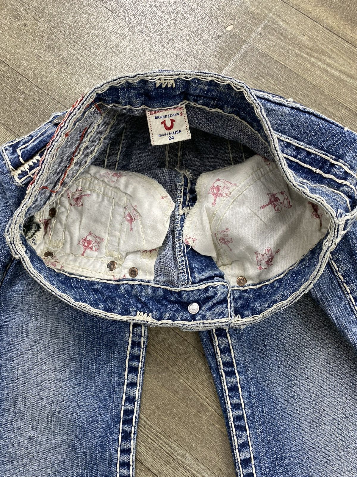 True Religion 2000s True Relligion Billy Super T Slim Straight Jeans Size US 26 / EU 42 - 10 Thumbnail