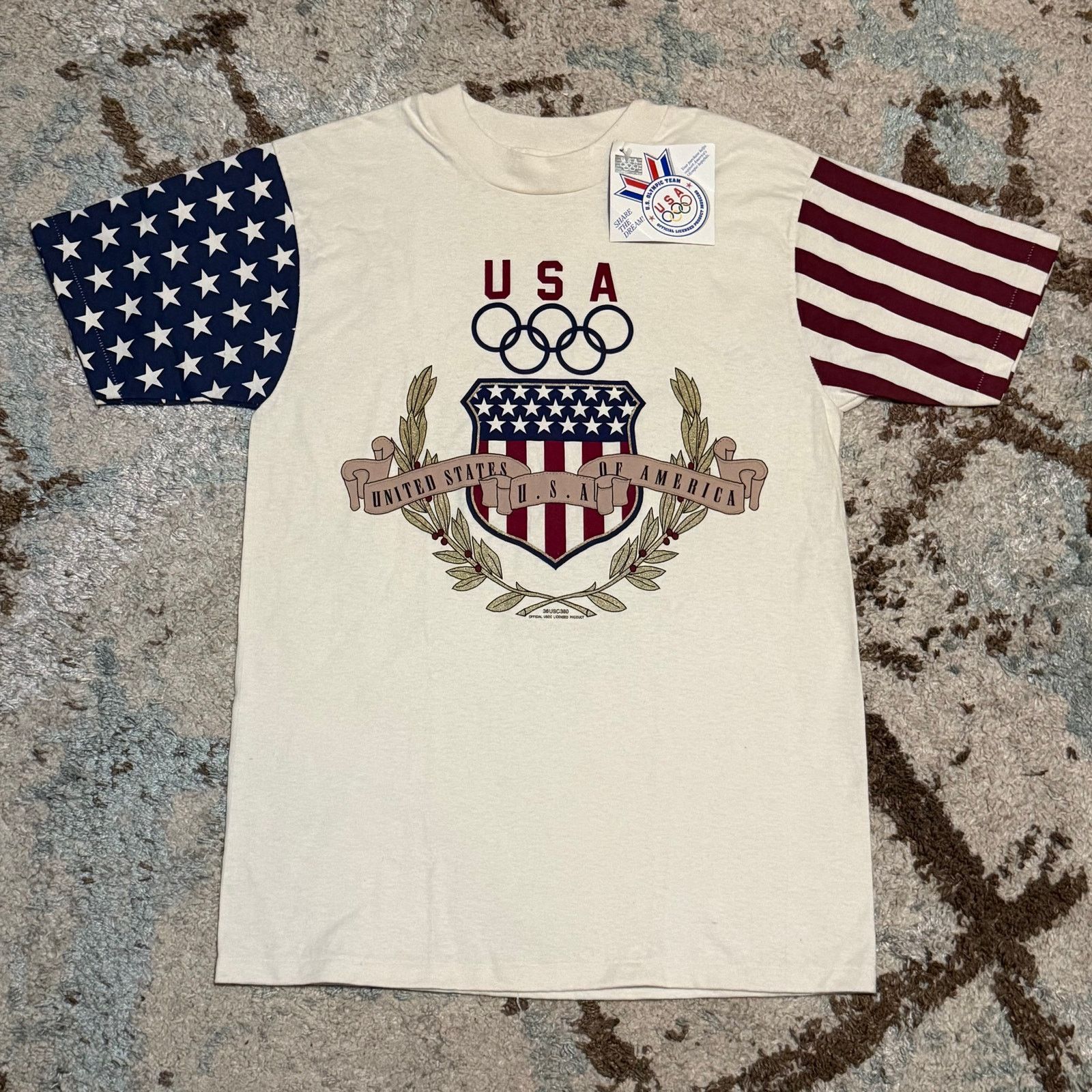 Hanes × USA Olympics × Vintage 1996 USA Olympics Shirt Atlanta Stars & Stripes Sleeves Size US M / EU 48-50 / 2 - 1 Thumbnail