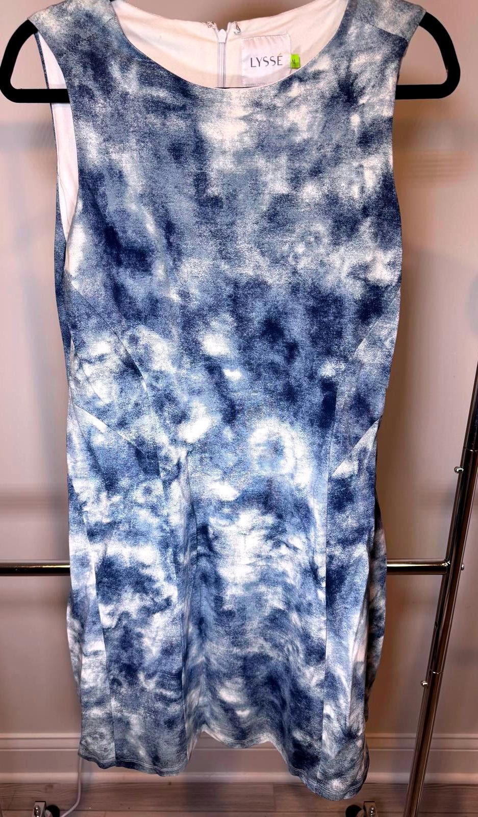 Designer Lysse Blue Tie-Dye Dress - Stylish Summer Wear, Size M Size M / US 6-8 / IT 42-44 - 1 Thumbnail