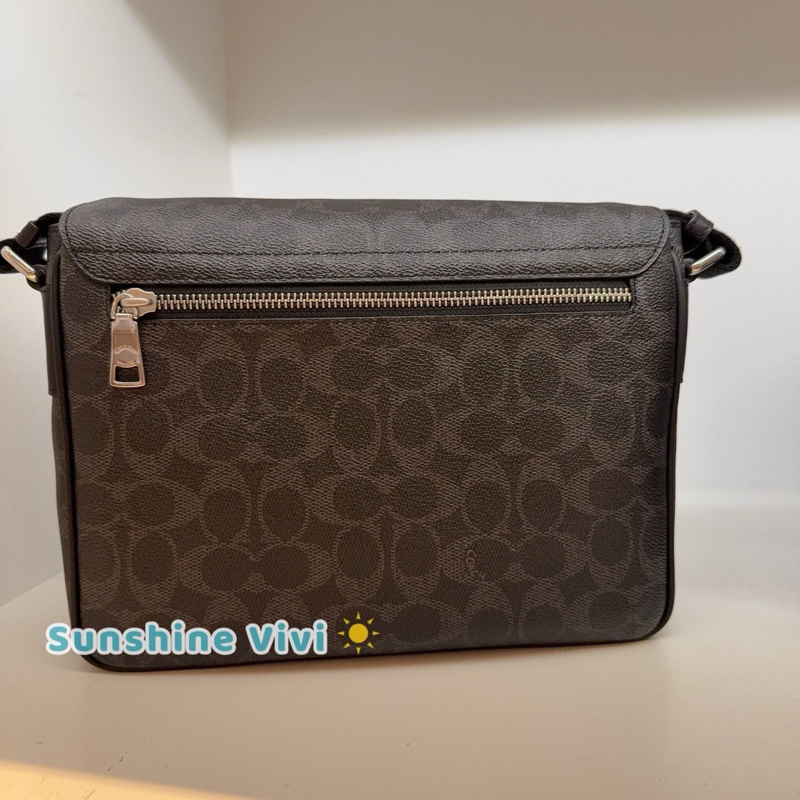 Coach NWT Coach Jack Messenger Bag Canvas CDX87 Black Signature Size ONE SIZE - 3 Thumbnail