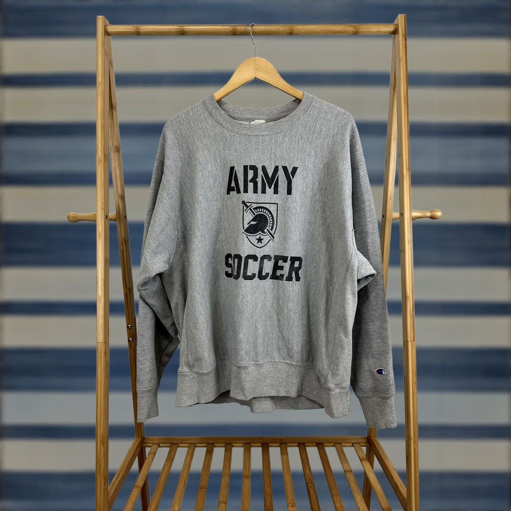 Champion VTG USMA Army Military Academy Soccer Champion Sweatshirt Reverse Weave Crewneck XL Heather Gray Mens Size US XL / EU 56 / 4 - 1 Thumbnail