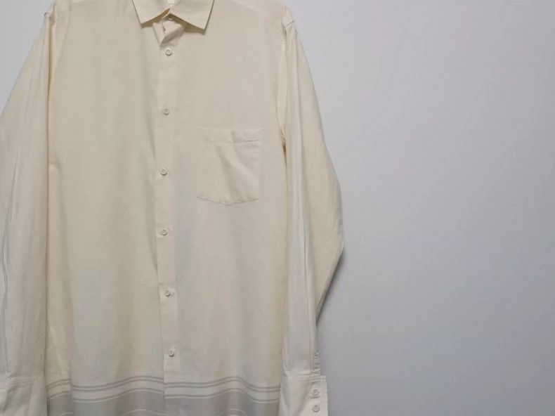 Yohji Yamamoto Yohji Yamamoto 2002 SS Striped Cream Shirt 2505-Nextarrow Size US XL / EU 56 / 4 - 3 Thumbnail