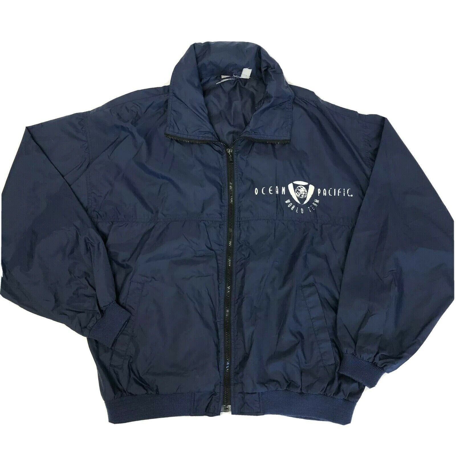 Ocean Pacific Vtg OP Blue Nylon OCEAN PACIFIC World Team Windbreaker Size US XL / EU 56 / 4 - 1 Thumbnail