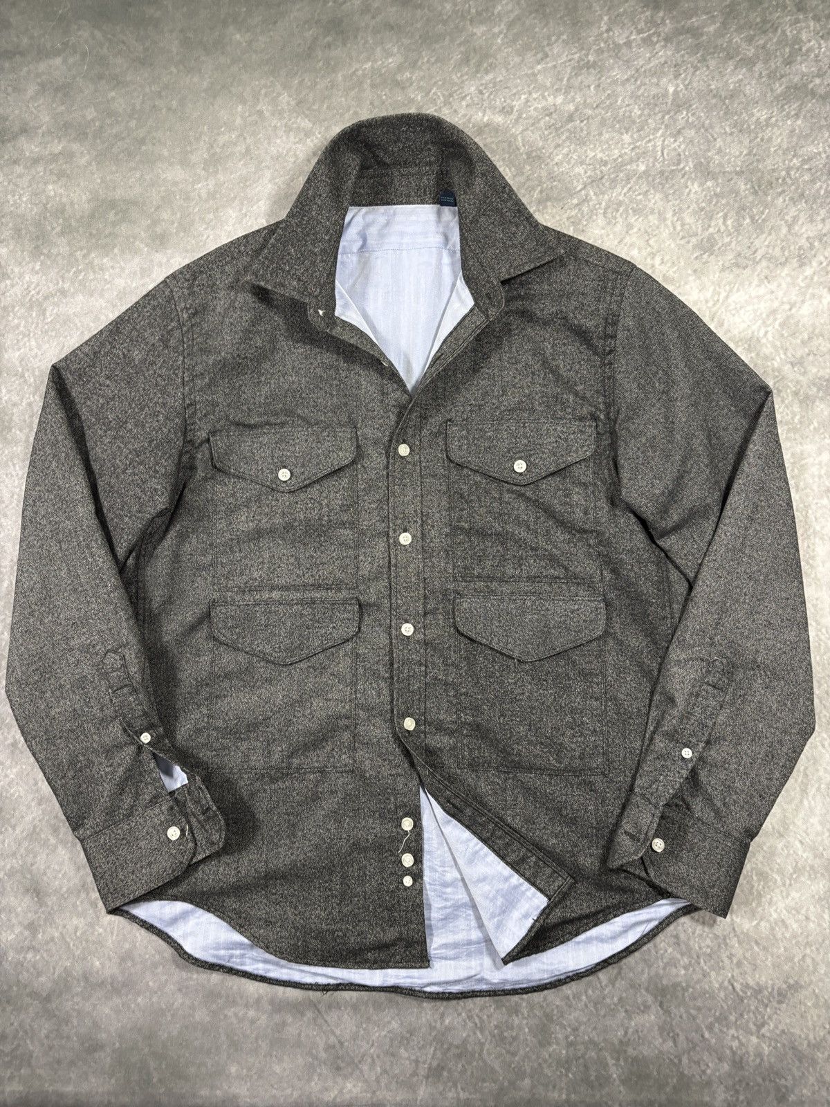 Vintage Cargo Shirt Multi Pocket Button Up Speckled Quilt Lined John Size US M / EU 48-50 / 2 - 1 Thumbnail