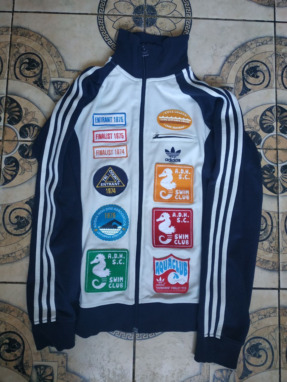 Adidas Vintage 1970s Adidas Track Jacket Rare Swim Club Retro Size US S / EU 44-46 / 1 - 1 Thumbnail