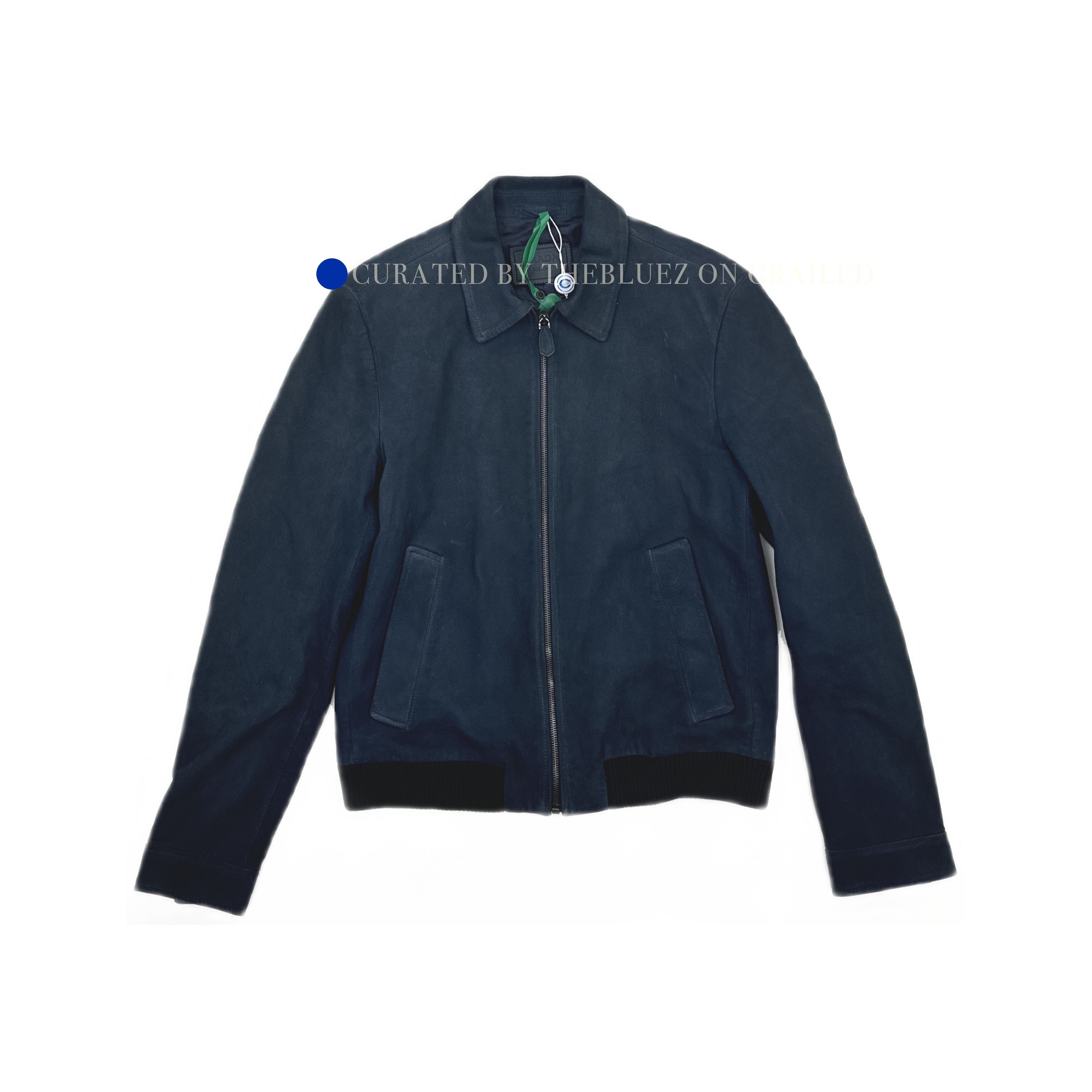 Prada Suede Bomber Jacket in Blue Size US M / EU 48-50 / 2 - 1 Thumbnail