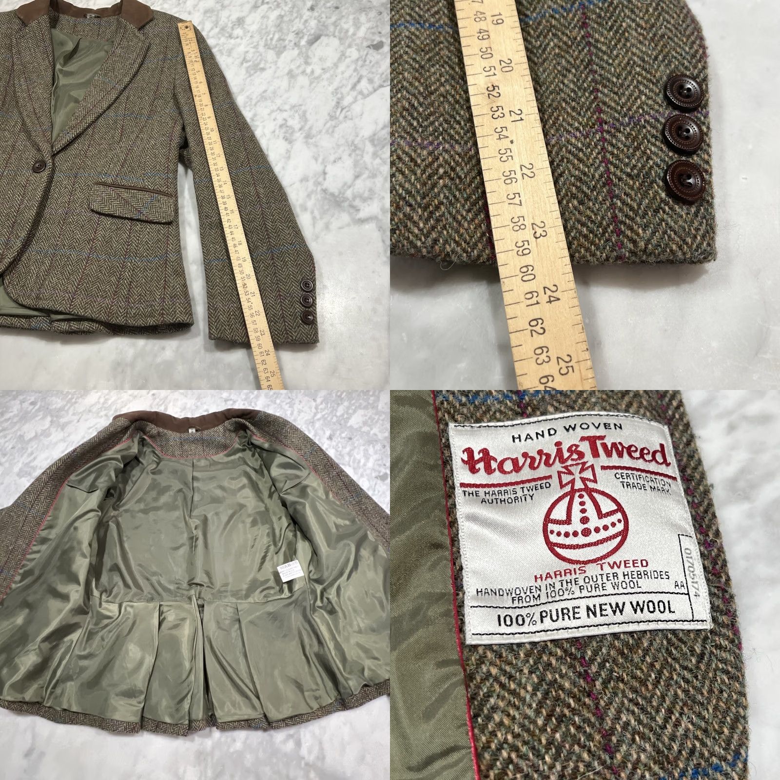 Harris Tweed VINTAGE Harris Tweed Blazer Coat Women’s UK 18 US 14 XL Herringbone Wool Lined Size XL / US 12-14 / IT 48-50 - 10 Thumbnail