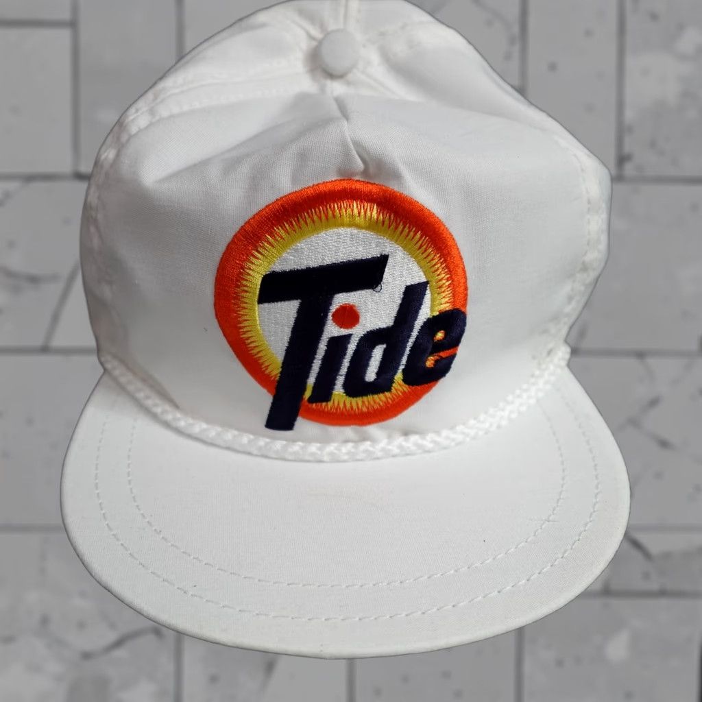 Vintage VINTAGE Tide Rope Hat White American Vintage Baseball Cap Circle USA Embroidered Made in USA Men Adjustable Size Black? Size ONE SIZE - 1 Thumbnail