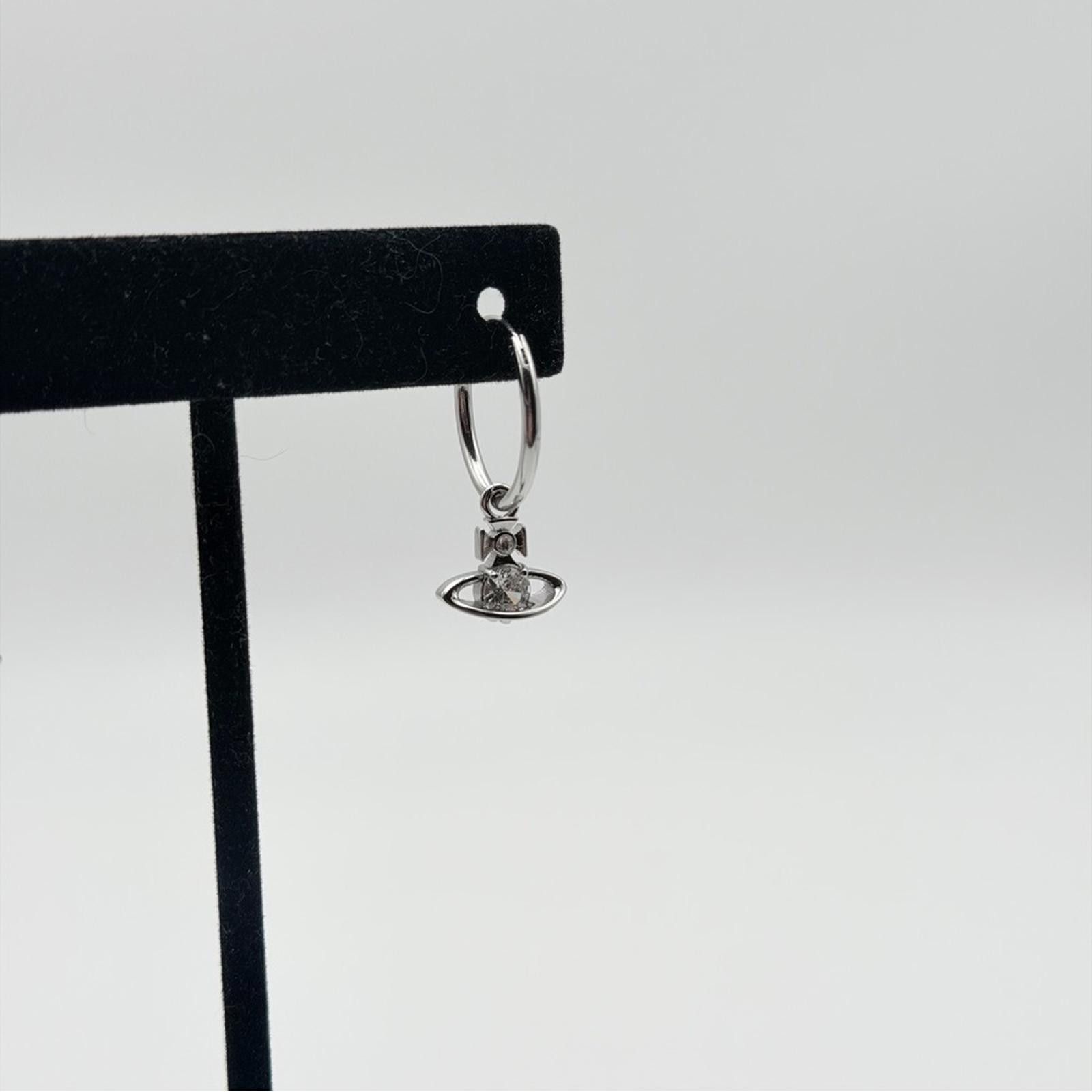 Vivienne Westwood Vivienne Westwood Nina Spark Crystal Saturn Hoop Earring Slr Size ONE SIZE - 3 Thumbnail