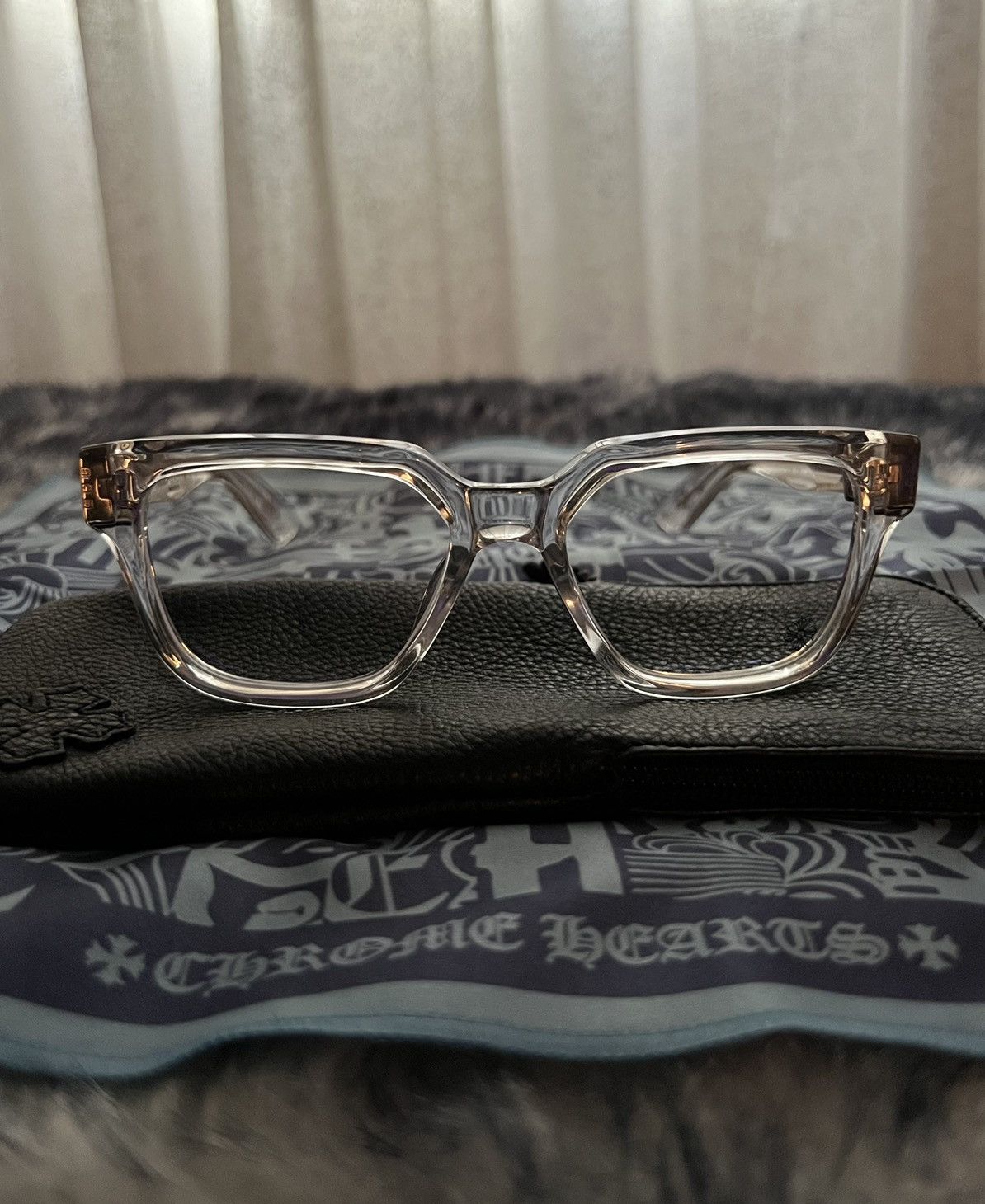 Chrome Hearts RARE‼️🔥 Chrome Hearts Vagillionaire 2 Crystal Clear Glasses Size ONE SIZE - 8 Thumbnail