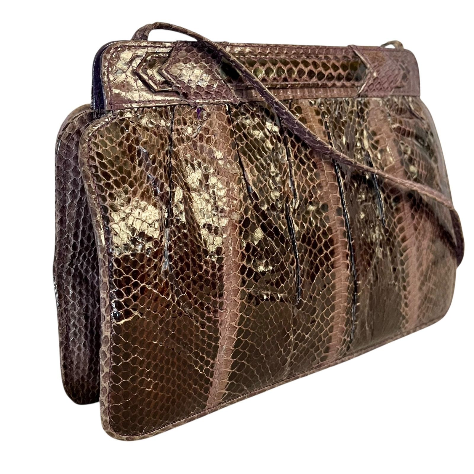 Mary McFadden × Vintage Vintage Mary McFadden Purple Snake Shoulder Bag Crossbody Size ONE SIZE - 10 Thumbnail