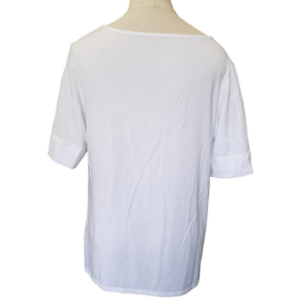 Chicos CT1517 Chico's White "The Ultimate Tee" Size L Size L / US 10 / IT 46 - 3 Thumbnail