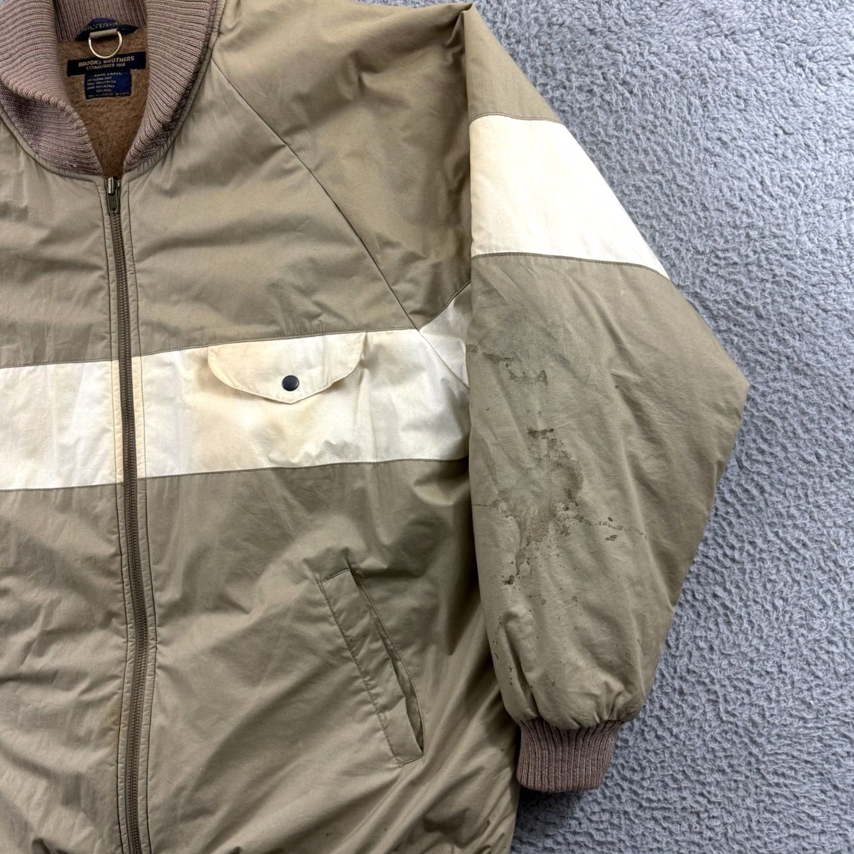 Brooks Brothers VINTAGE Brooks Brothers Jacket Mens XL Beige Alpaca Wool Lined 80s Zip Outdoor Size US XL / EU 56 / 4 - 5 Thumbnail