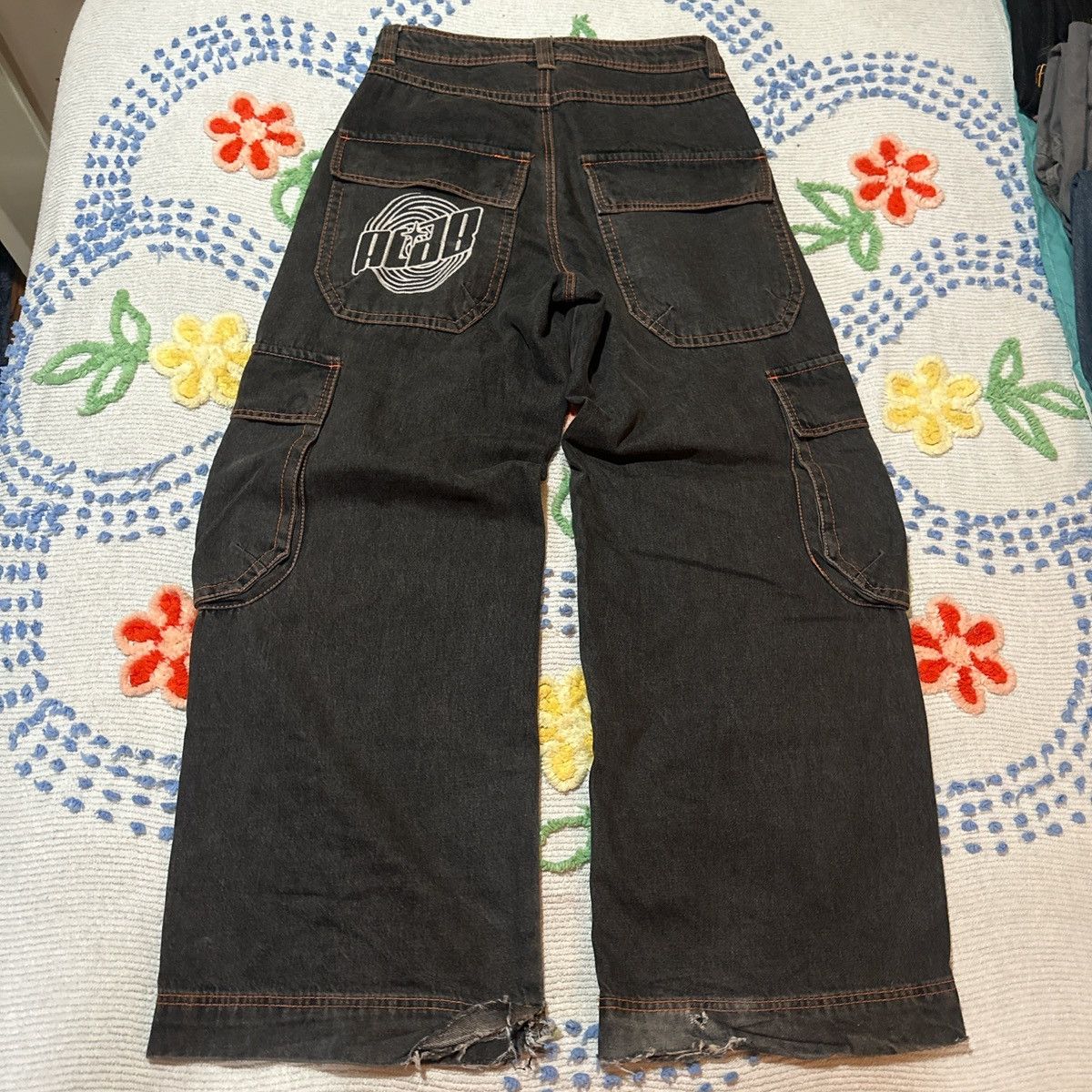 A.LAB A. LAB Black and Orange Baggy Cargo Pant Size US 30 / EU 46 - 2 Thumbnail