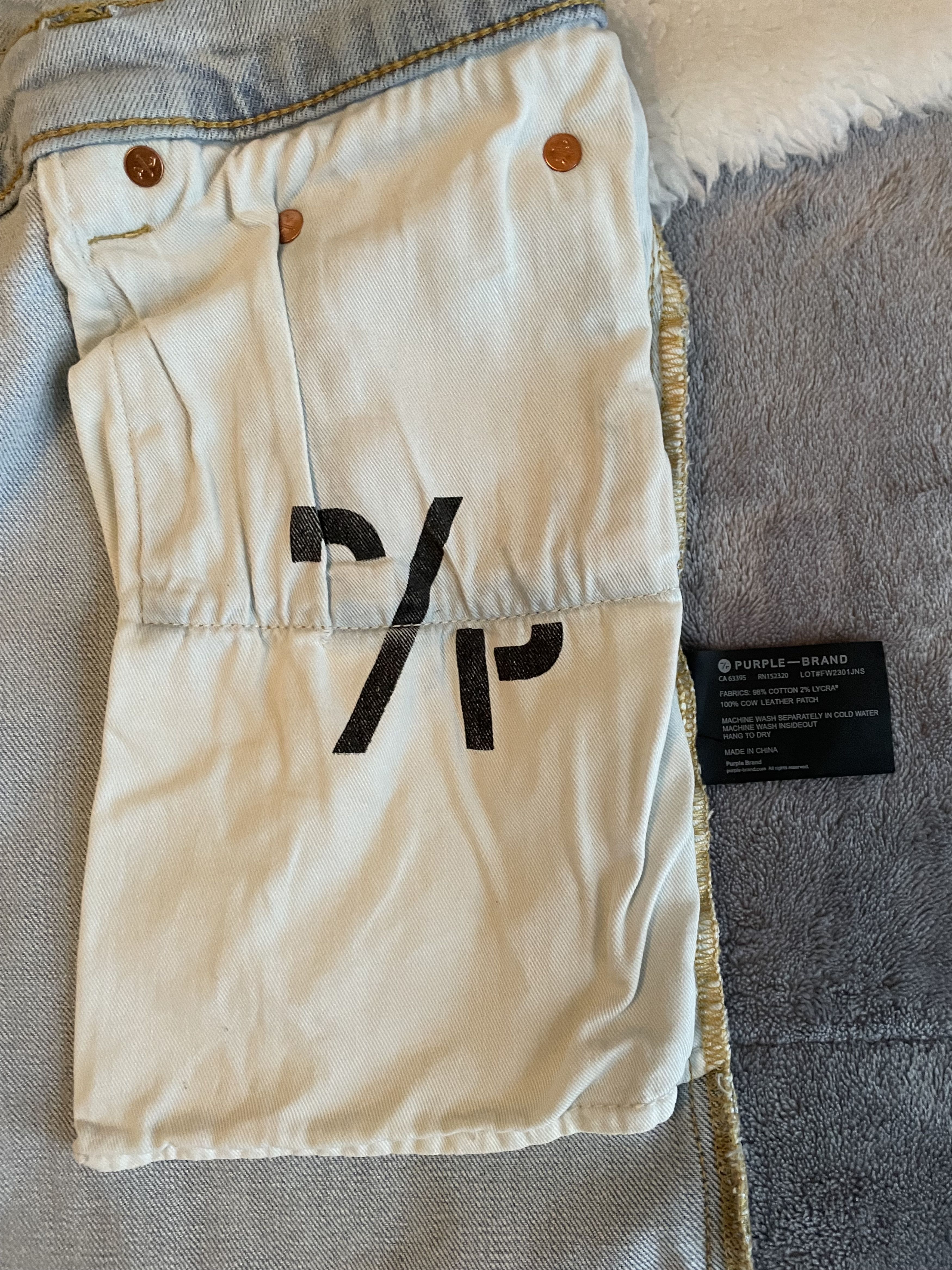 Purple Brand Purple Brand Denim P001-PTLI423-33 "Flock Painted Wordmark" Size US 33 - 13 Thumbnail
