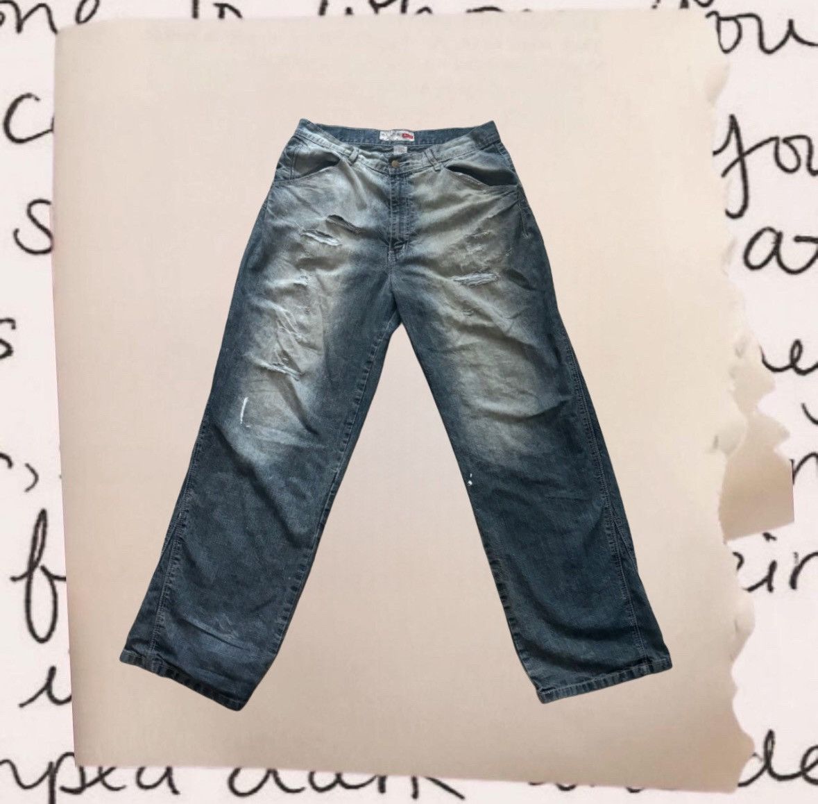 Alpha Industries × Vintage vintage acid wash baggy skater jeans with distressing Size US 36 / EU 52 - 1 Thumbnail
