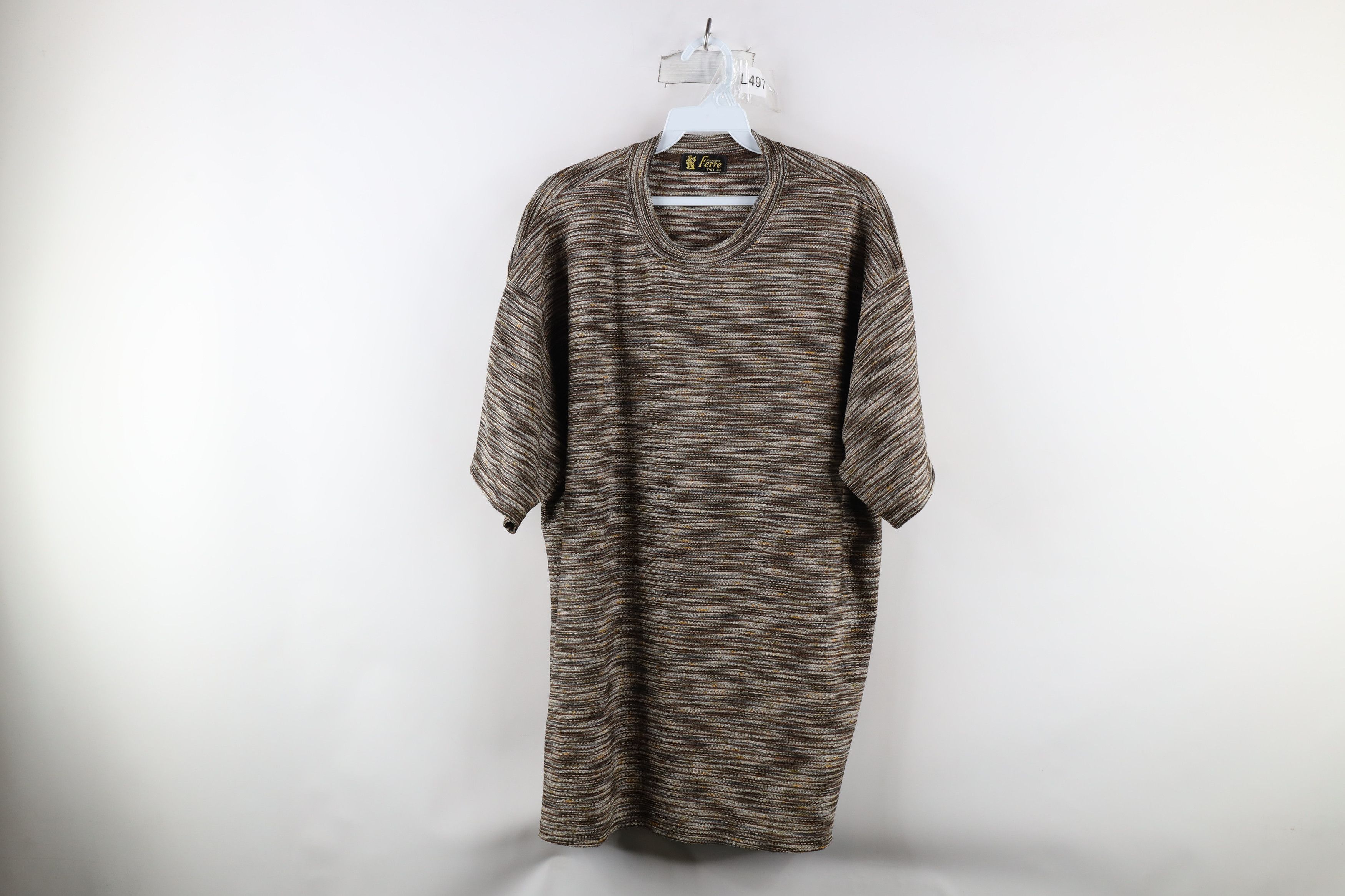 Vintage Vintage 90s Coogi Style Rainbow Knit Short Sleeve T-Shirt Size US XXL / EU 58 / 5 - 1 Thumbnail