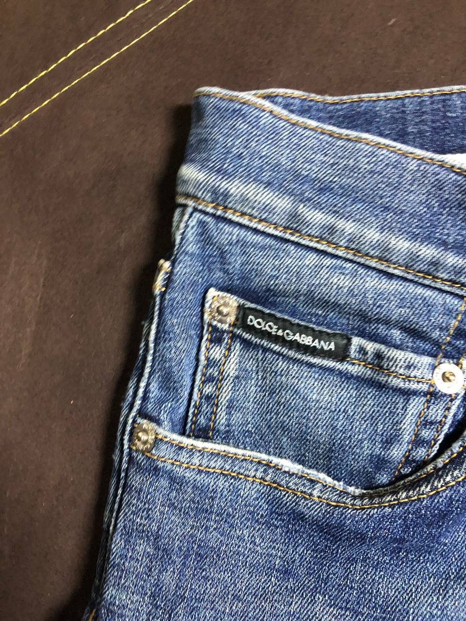Dolce & Gabbana DOLCE & GABBANA Indigo Distressed Denim Button Fly jeans Size US 30 / EU 46 - 13 Thumbnail