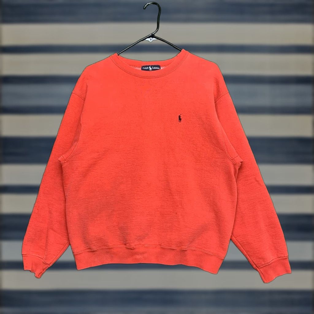 Polo Ralph Lauren VINTAGE Polo Ralph Lauren Sweatshirt Mens M Red Pony Crewneck 90s Y2K Heavyweight Cotton Polyester Embroidered Size US M / EU 48-50 / 2 - 1 Thumbnail