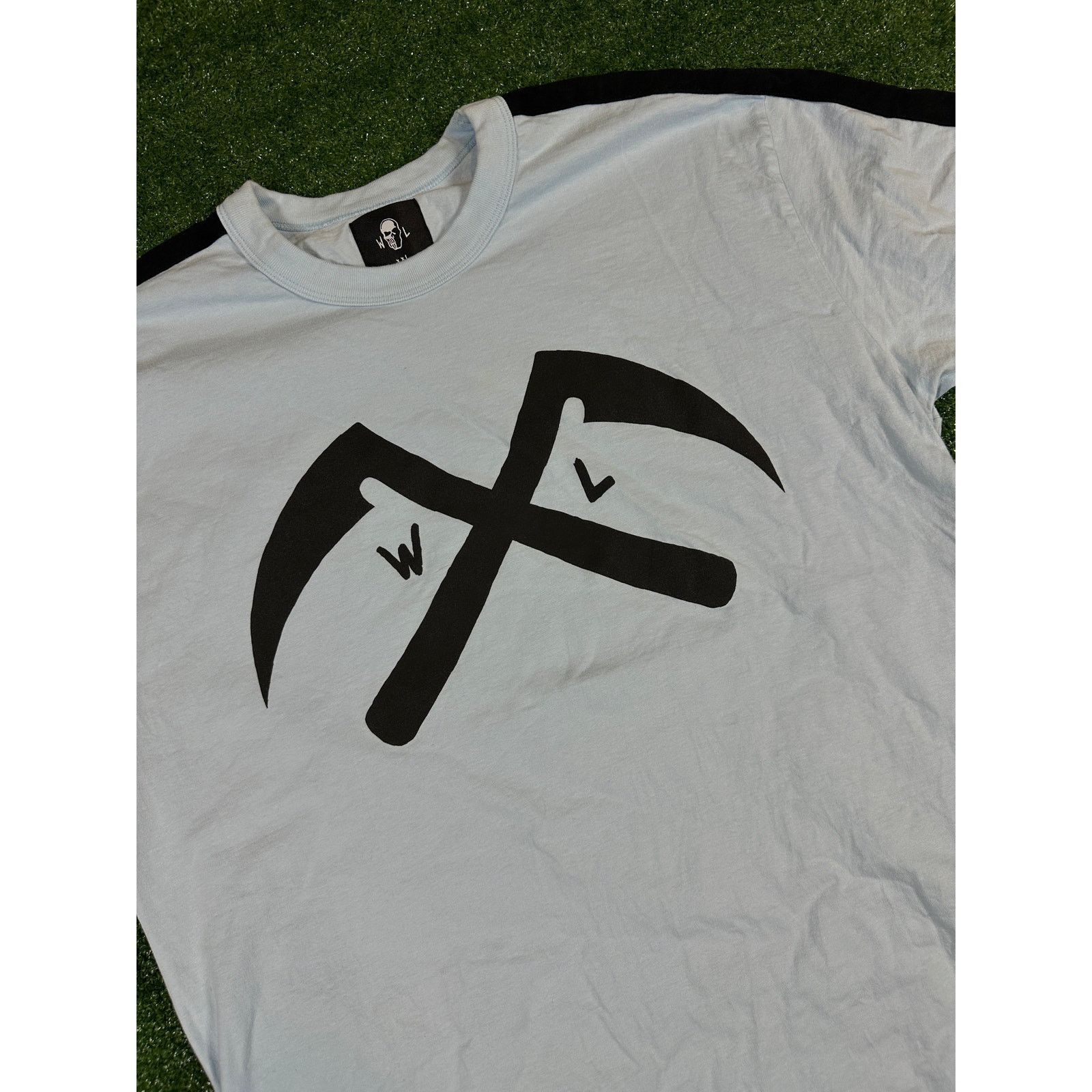 Warren Lotas Warren Lotas Crossed Scythe Light Blue Ringer T-Shirt (USED) Size US XXL / EU 58 / 5 - 3 Thumbnail