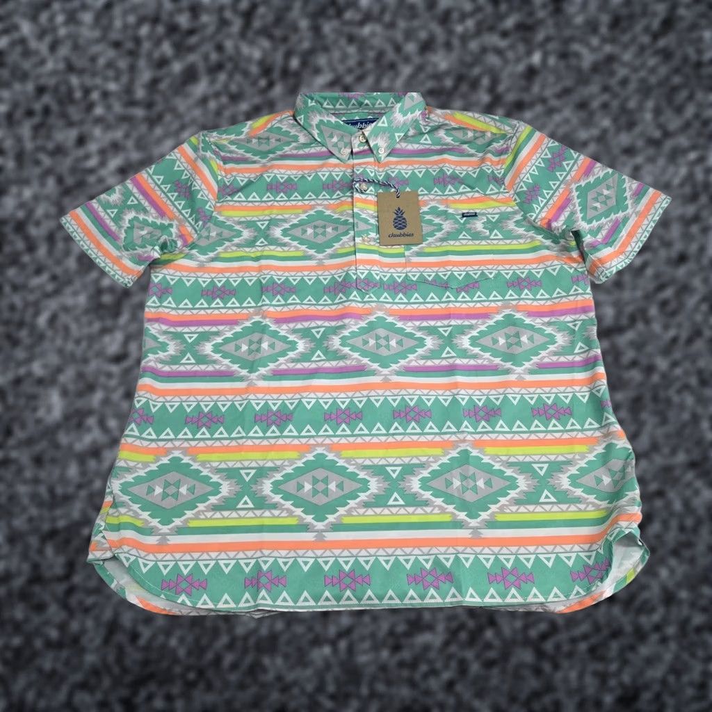 Chubbies NWT Chubbies The En Fuego Wild Short Sleeve 3 Button Up Shirt XL Aztec Multicolor Button-Down Collar Mens Size US XL / EU 56 / 4 - 1 Thumbnail