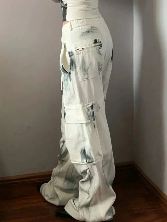 Japanese Brand Loose wide leg multi pocket jeans Size US 32 / EU 48 - 5 Thumbnail