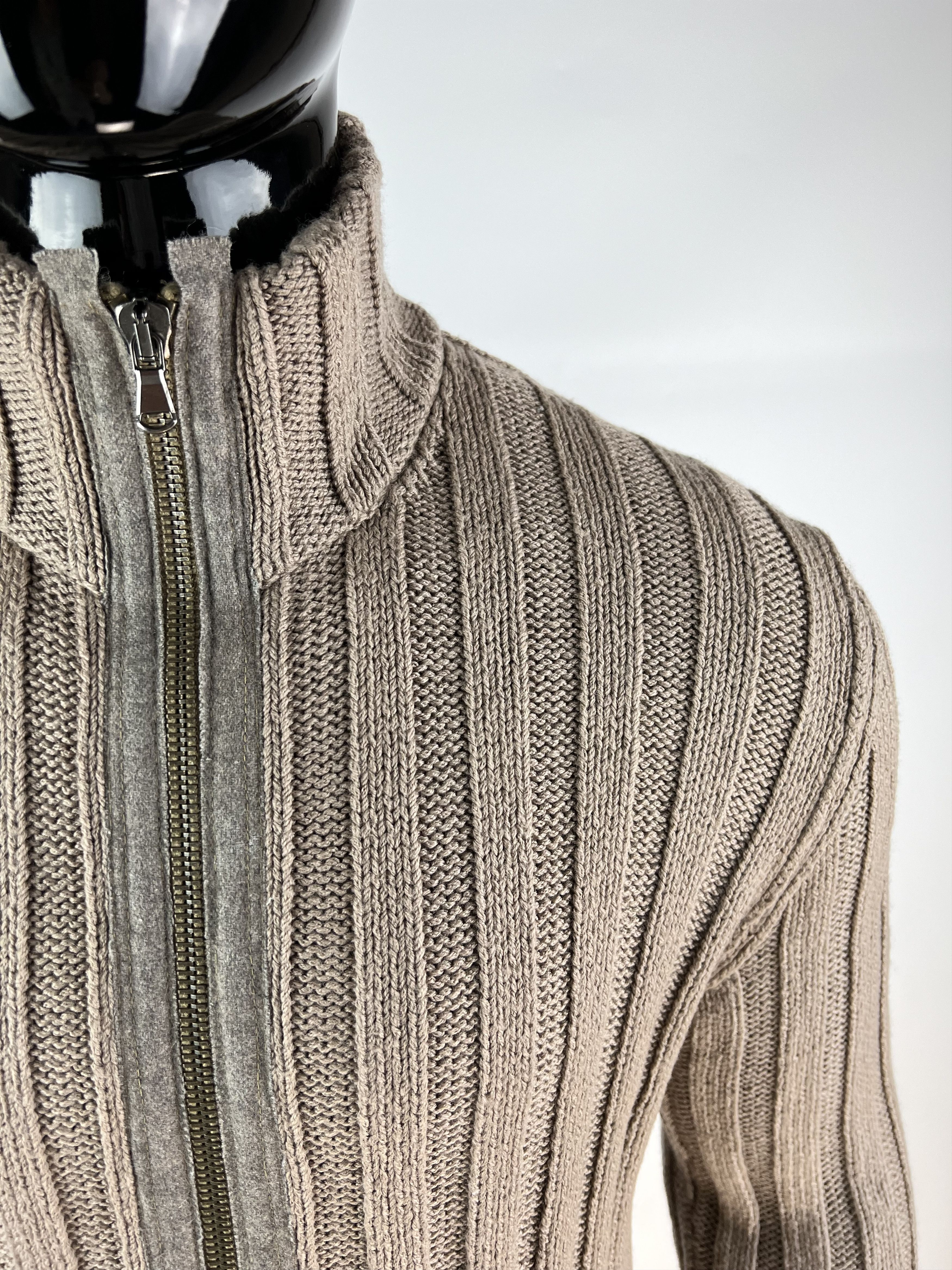 Transit Uomo Transit Uomo Full Zip Knitted 100% Wool Sweater Size L/XL Size US L / EU 52-54 / 3 - 5 Thumbnail