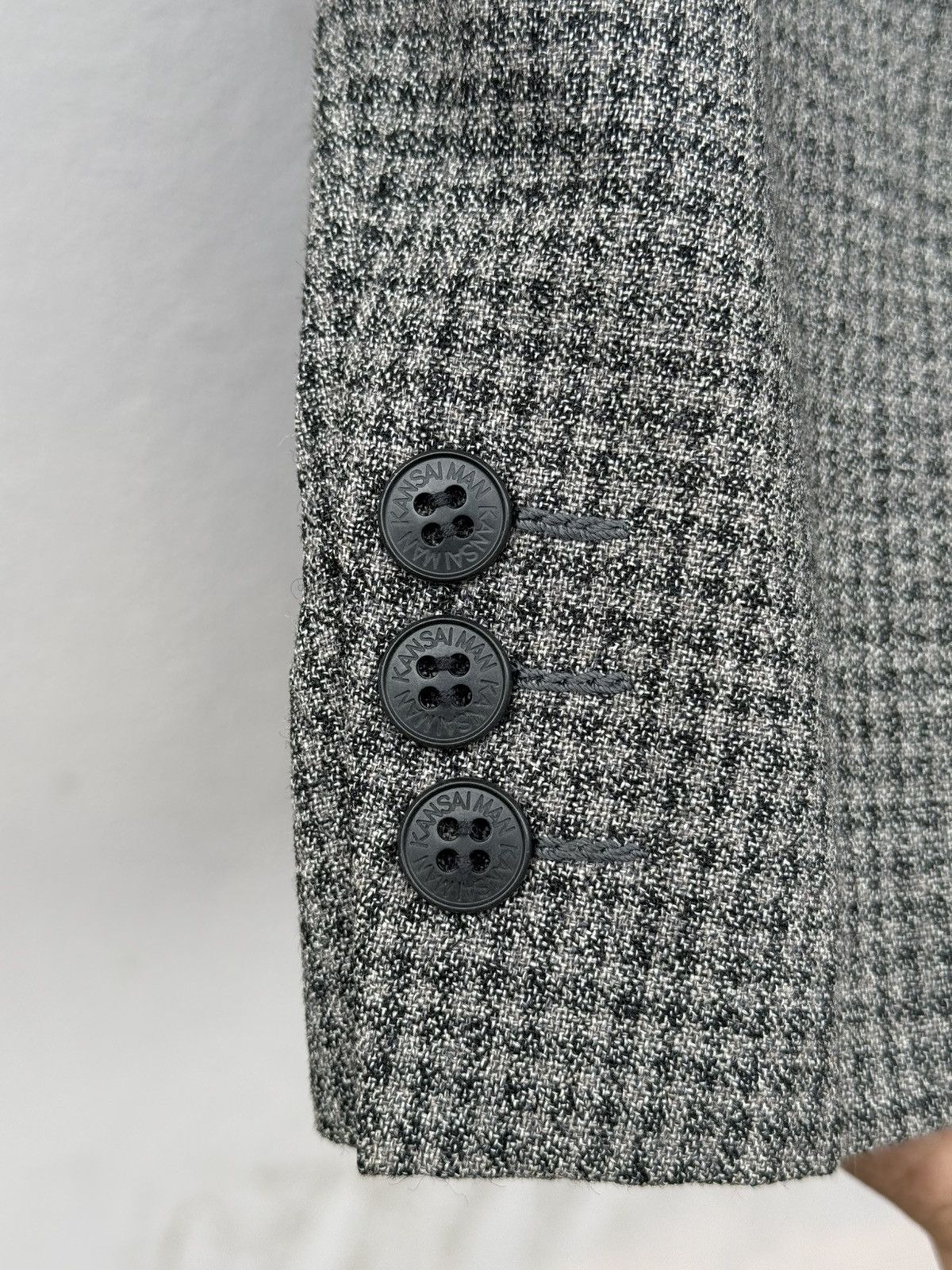 Kansai Yamamoto Vintage 90s KANSAI MAN Wool Blended Small Checked Blazer Size 42S - 12 Thumbnail