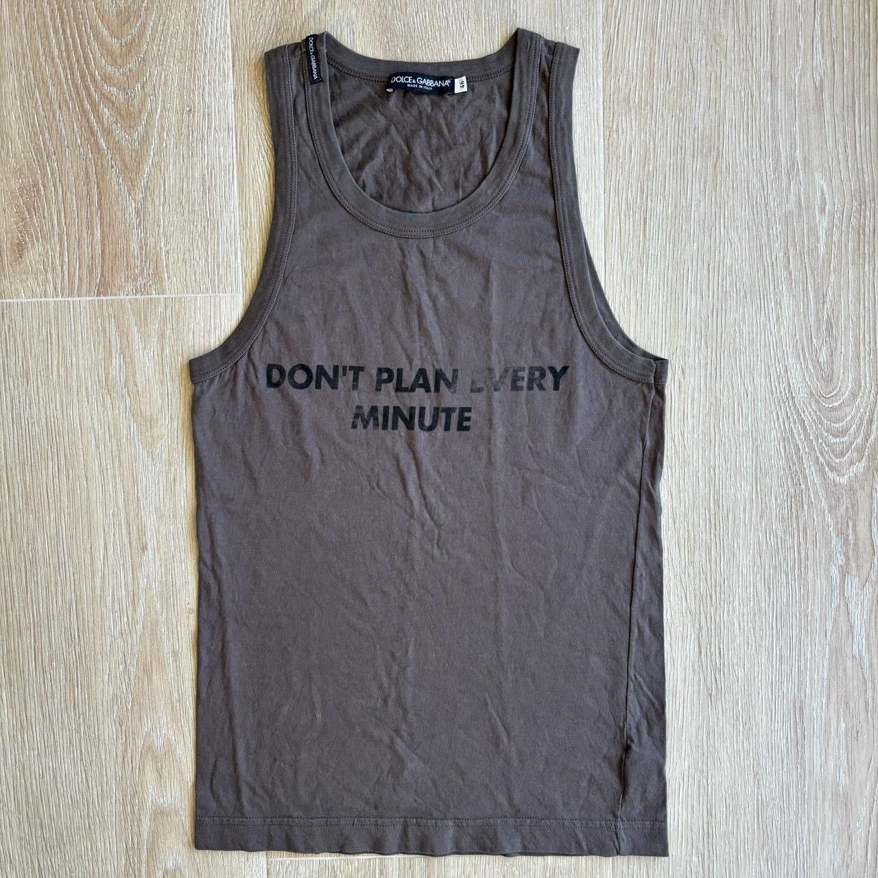 Dolce & Gabbana Dolce & Gabbana 'DON'T PLAN EVERY MINUTE' Tank Top Brown Size US S / EU 44-46 / 1 - 1 Thumbnail