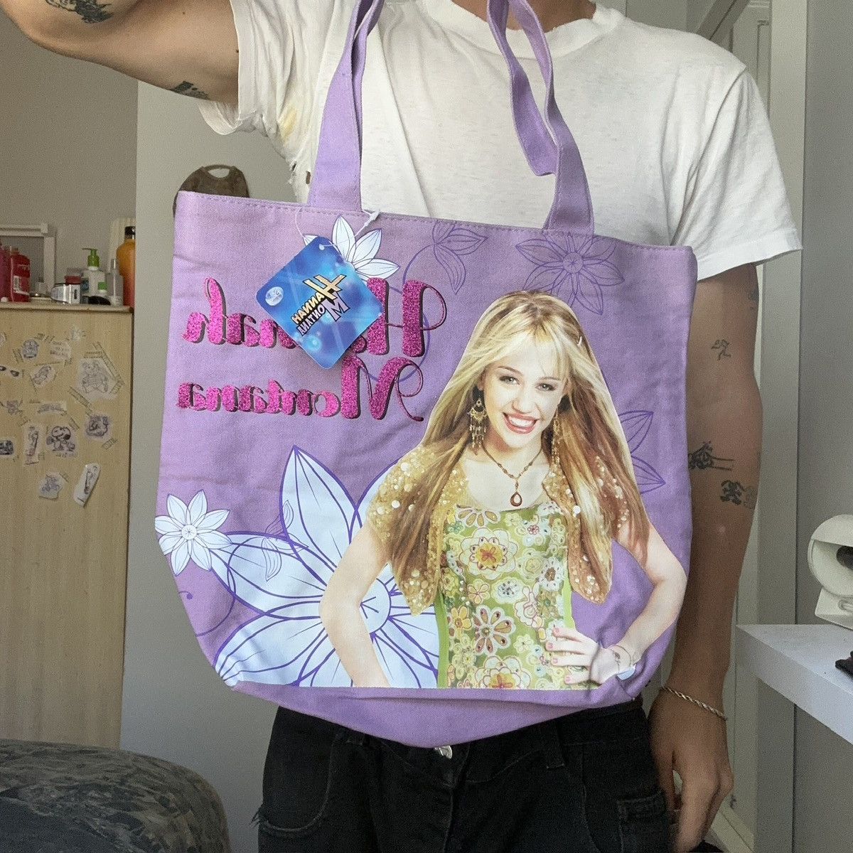 Vintage Vintage 00s Y2K Deadstock Purple Hannah Montana Tote Bag Grailed