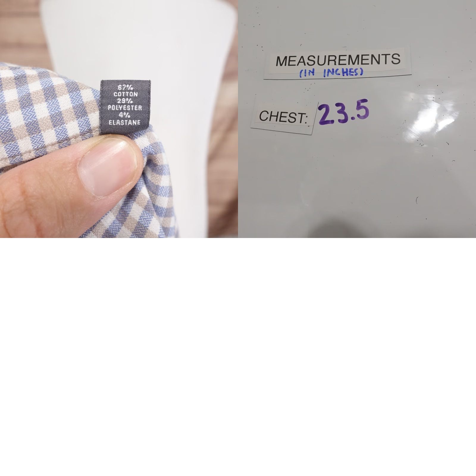 Van Heusen Van Heusen Flex Shirt Mens 16 34/35 Blue Check Regular Fit Long Sleeve -20 Size US L / EU 52-54 / 3 - 8 Thumbnail