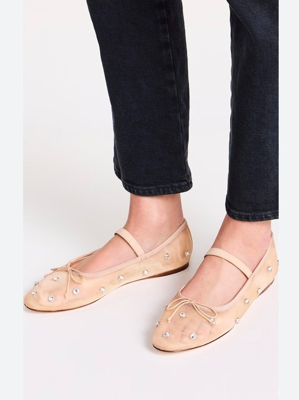 Jeffrey Campbell Jeffrey Campbell Mesh Ballet Flats Mary Jane Rhinestone Size US 7.5 / IT 37.5 - 14 Thumbnail
