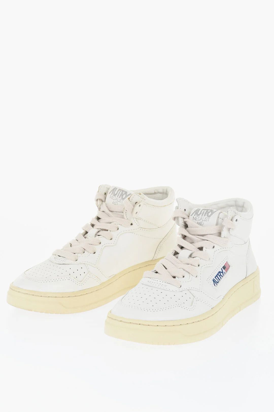 AUTRY og1mm0426 Leather Hi-Top Sneakers in White Size US 5 / IT 35 - 3 Thumbnail