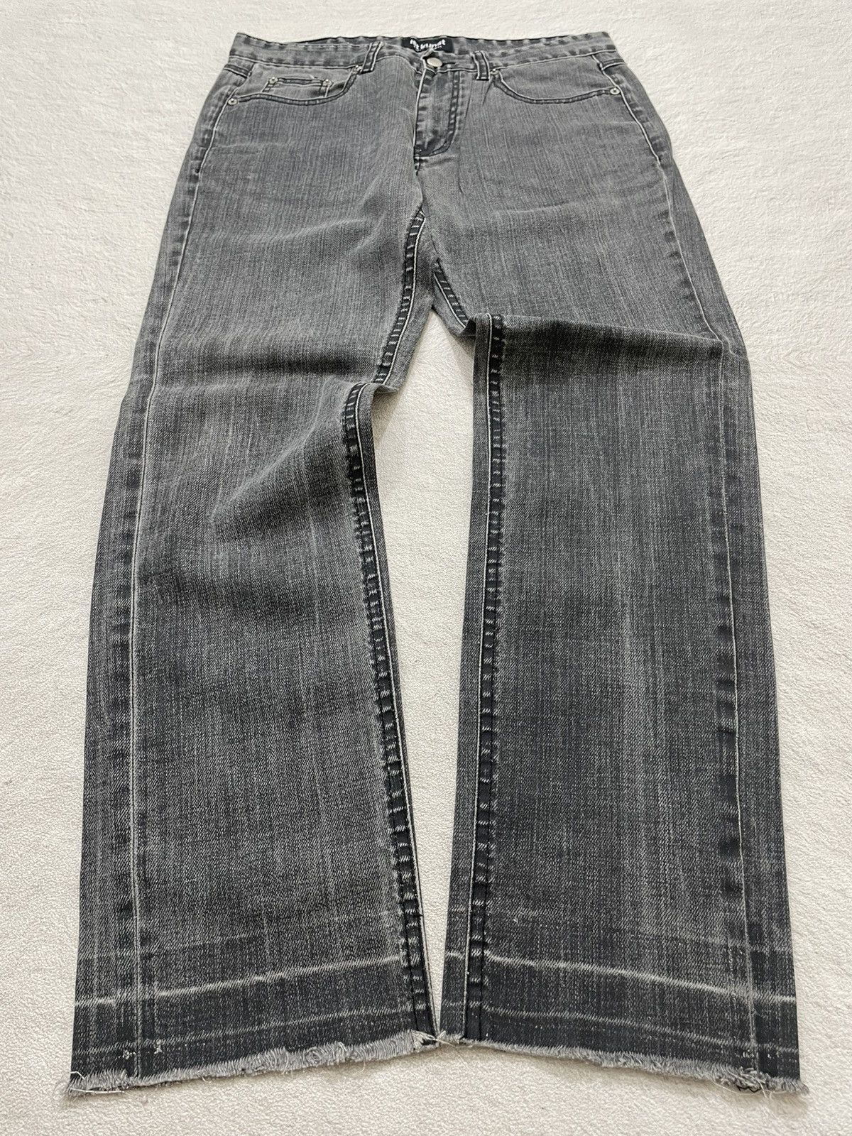 If Six Was Nine 2000s Washed Dark Grey Denim Y2K Size US 32 / EU 48 - 1 Thumbnail