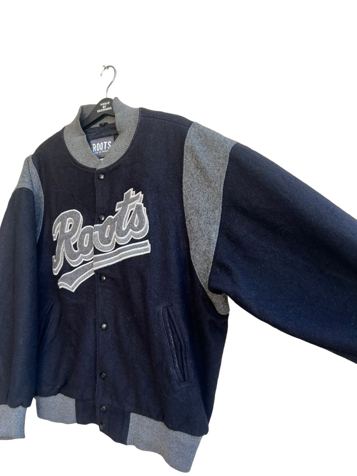 Roots Vintage ROOTS Spell Out Varsity Teddy Jacket Wool Size US XXL / EU 58 / 5 - 13 Thumbnail