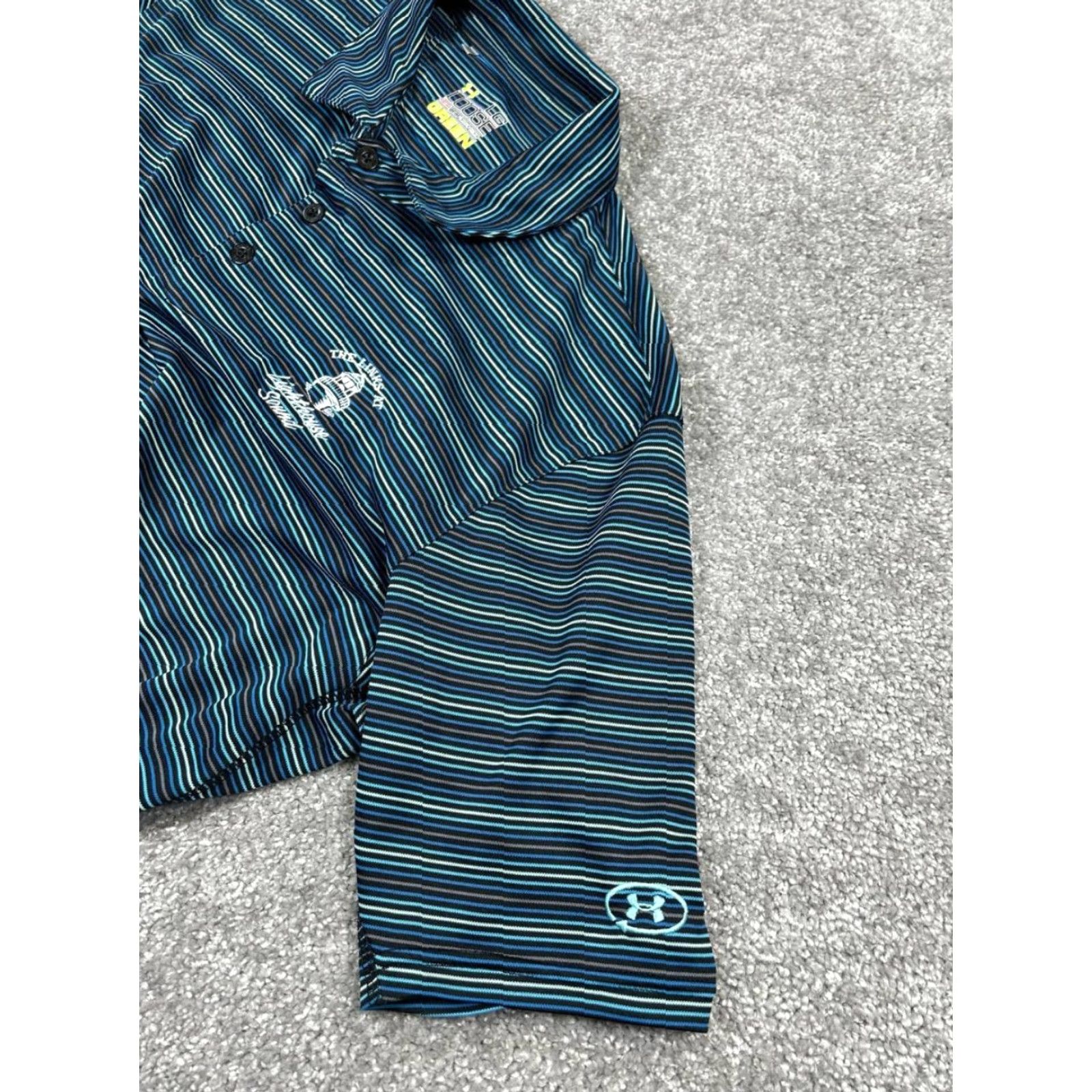 Under Armour Under Armour Polo Shirt Mens L Blue Under Armour HeatGear Logo Polo Shirt Sports Golf Short Sleeve Casual Mens Size US L / EU 52-54 / 3 - 4 Thumbnail