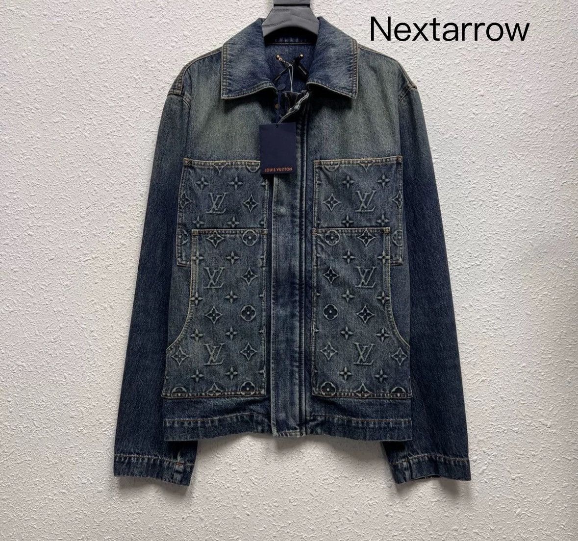 LOUIS VUITTON LV embossed logo logging denim jacket