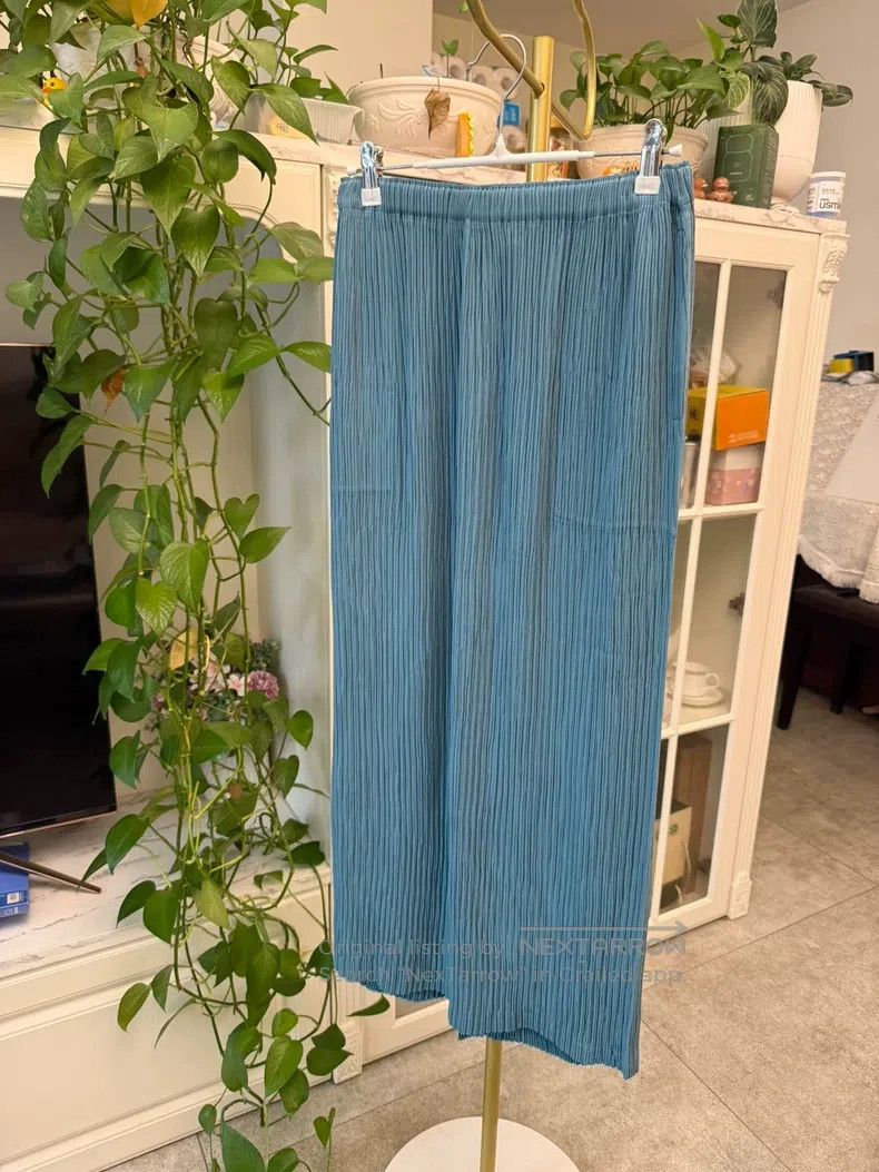 Issey Miyake Issey Miyake Main Line Toothpick Blue Midi Skirt Size 25" / US 0 / IT 36 - 2 Thumbnail