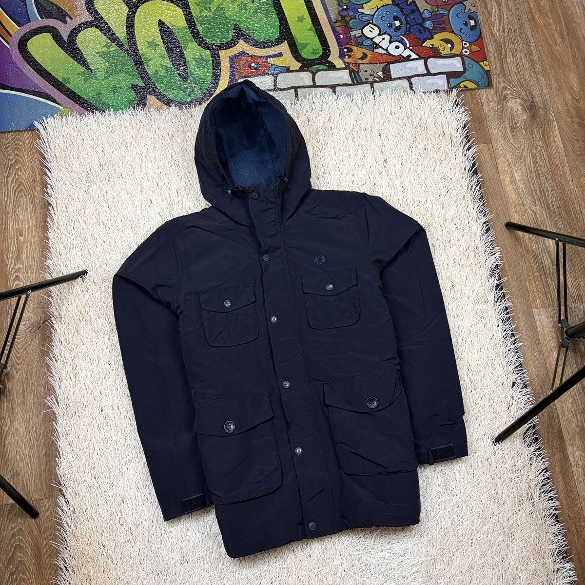 Fred Perry Fred Perry jacket Mountain Parka navy blue patch pocket men Size US S / EU 44-46 / 1 - 1 Thumbnail